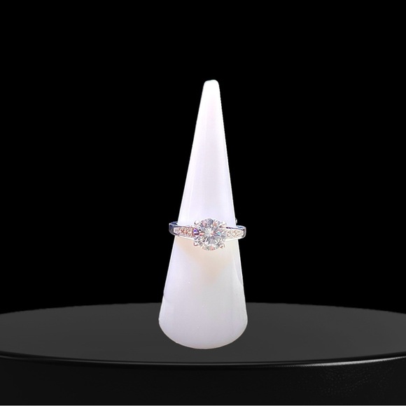 New Exclusively Fancy Solitaire Cut Sterling Silver .925 AAA CZ Ring - Szie 6 - Picture 8 of 12